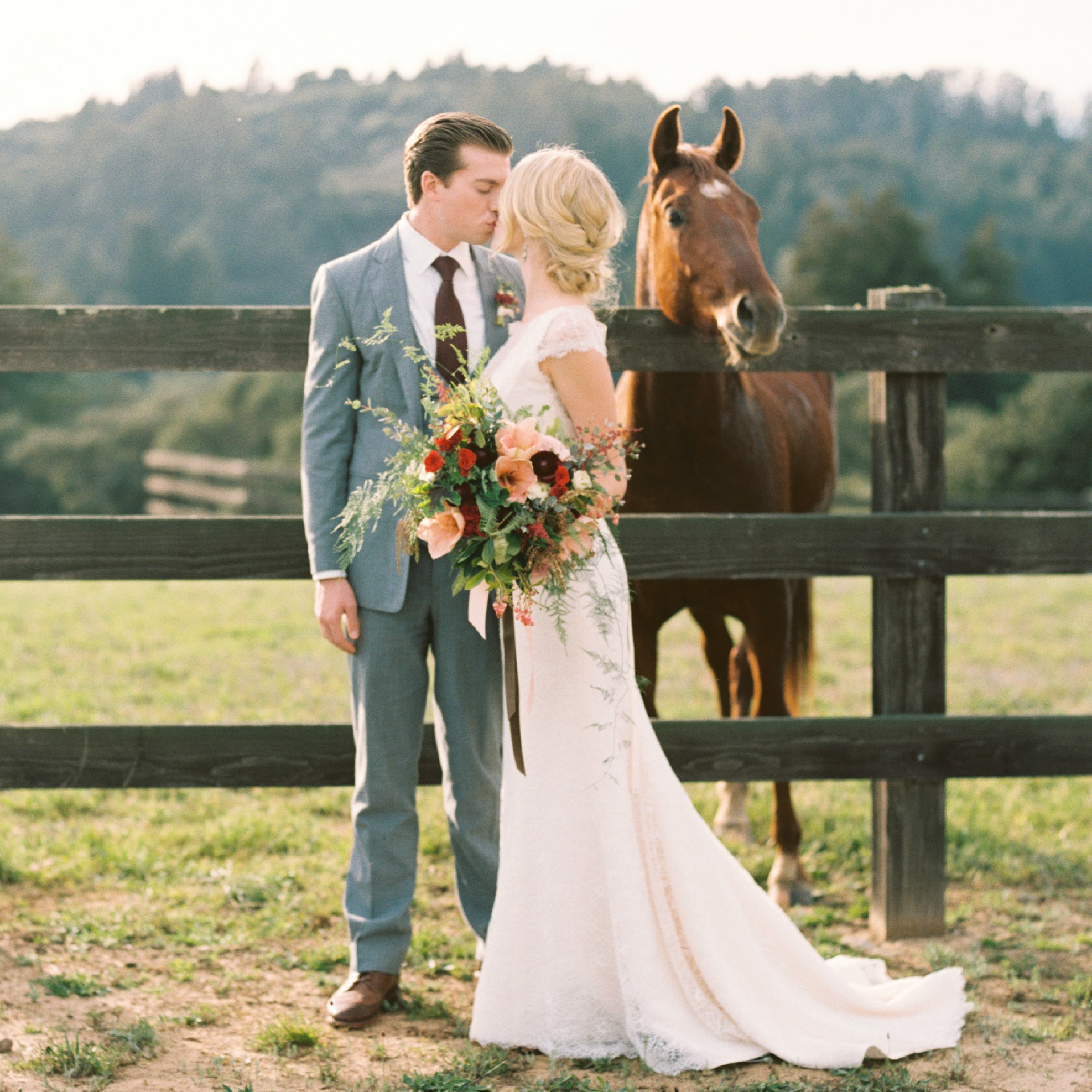 Rustic elegance styled shoot at Devine Ranch featuring Amy Kuschel's Starr wedding dress. Photography: Danielle Poff Photography, http://www.daniellepoff.com