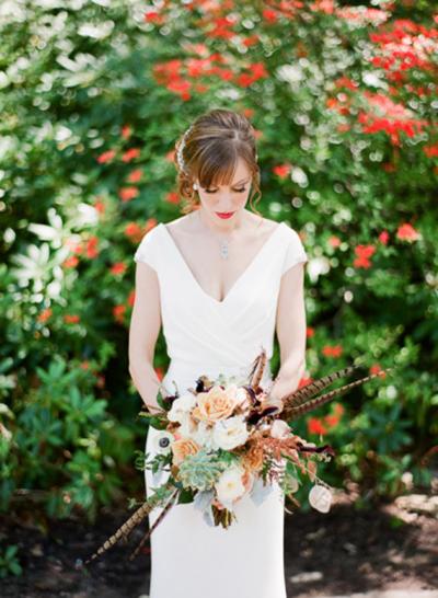 Hilary in Amy Kuschel's Clover wedding dress. Photo courtesy of Hunter Photographic. 100 Layer Cake, December 2013.