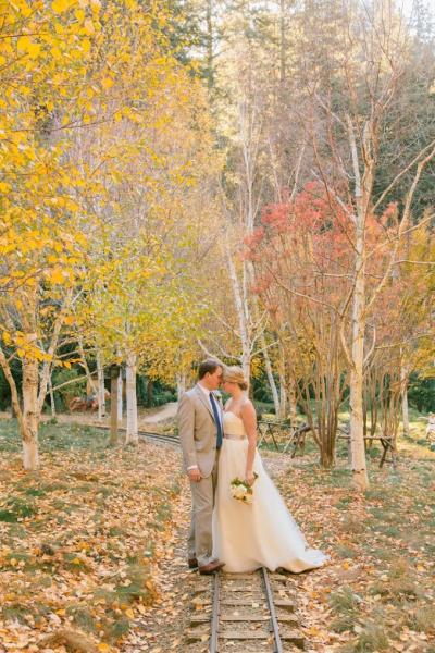 Ali wears Amy Kuschel's Eureka! wedding dress. Photo credit: Sweet Little Photographs.