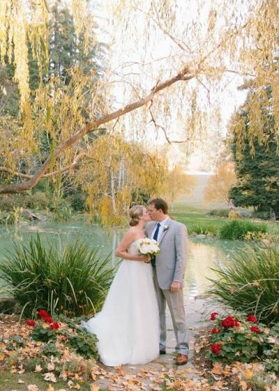 Ali wears Amy Kuschel's Eureka! wedding dress. Photo credit: Sweet Little Photographs.
