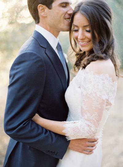 What an incredibly charming couple! And the beautiful bride...classically elegant in Audrey. Photography: Jose Villa, josevilla.com. As seen on Style Me Pretty.