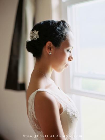 An angelic beauty in Amelia, a lace wedding gown by Amy Kuschel. Photography: Jessica Garmon, as seen on Style Me Pretty.