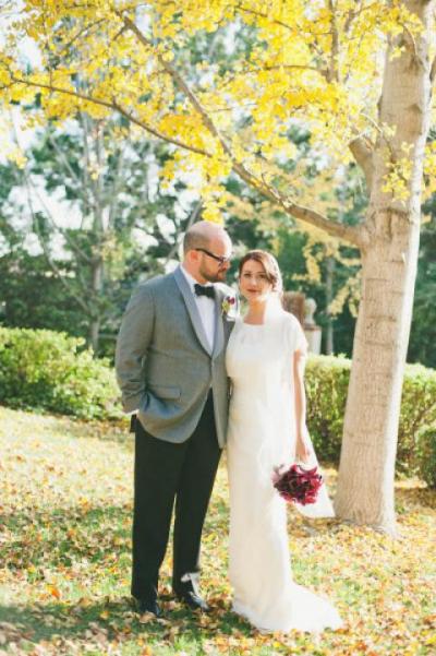 Angela in Amy Kuschel's Gracia Wedding Gown