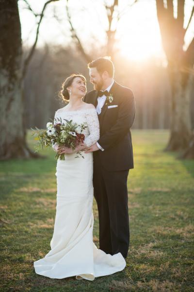 Bride said "I Do" in Amy Kuschel's Sugar wedding gown and Audrey lace topper. Photography: Cramer Photo
