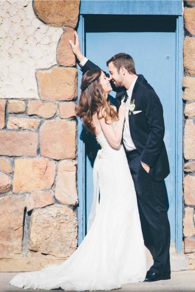 So in love! The bride wears Rosemary's classic trumpet silhouette, wedding dress by Amy Kuschel. Photography: Joseph Nguyen Photography.