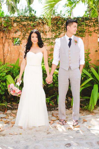 Will loves Christina. Bride wears Amy Kuschel's Viva gown. Photo courtesy of Gladys Jem.