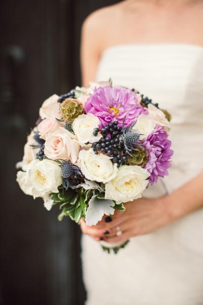 Danielle's beautiful bridal bouquet. She married in Amy Kuschel's Viva wedding gown. Photo credit: Lauren Gabrielle Photography.