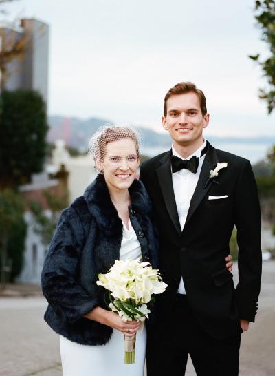 Eva wed Chris in Amy Kuschel's Margaret Ann wedding dress. Photo courtesy of Christina McNeill.