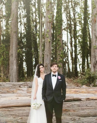 Love in San Francisco. Goli married in Amy Kuschel's Clover gown. Photo courtesy of Kate Harrison Photography.