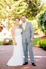 Nicole loves Paul.  Bride wears Amy Kuschel's Hemingway wedding gown.