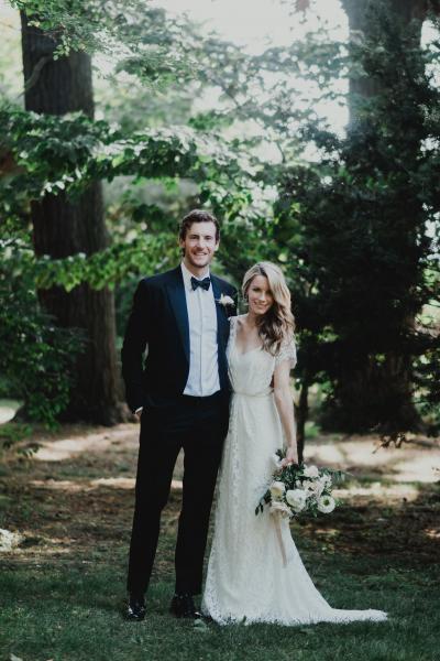 Bride wears River, lace wedding gown by Amy Kuschel San Francisco, Tara Lilly Photography