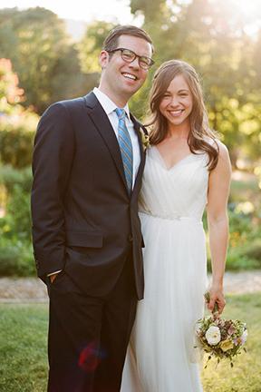 Jami is boho chic in Amy Kuschel's Ashbury wedding dress. Photography by Christina McNeill.