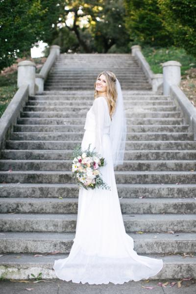 Roxy, an Amy Kuschel wedding gown made in San Francisco, California. Photo: Nichols Photographers