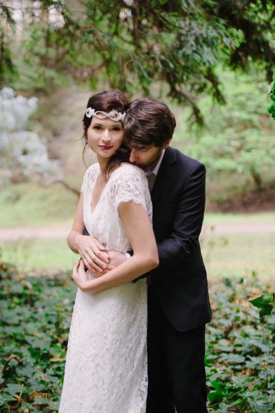 Romantic Midsummer Nights styled in the woods of San Francisco featuring River by Amy Kuschel. Cindy Danbom for Bella Notte Events.