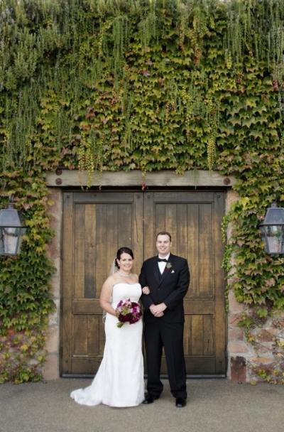 A beautiful wine country wedding. Bride wears Amy Kuschel's Kennedy wedding gown.