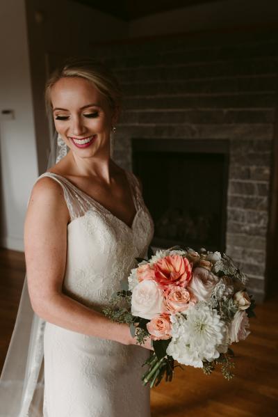 Bride said "I Do" in Amelia, a lace wedding dress by Amy Kuschel San Francisco. Photo: Lauren Fletcher Photography
