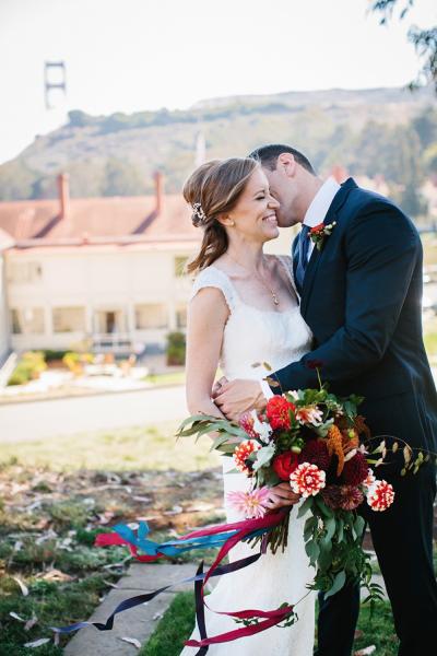 Broadway, an Amy Kuschel lace wedding gown made in San Francisco, California. Sonya Yruel Photography, as seen on Style Me Pretty
