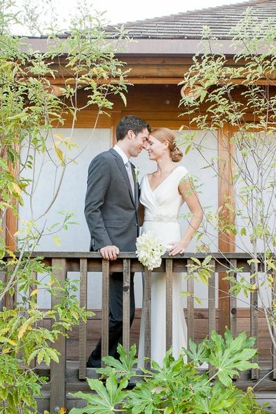 The bride is stylish and glamorous in Amy Kuschel's Clover wedding dress. Vivian Chen Photography.