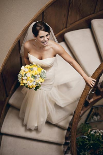 Meredith loves Jeff. Bride wears Amy Kuschel's Viva gown. Photo courtesy of Sarah Maren Photography.