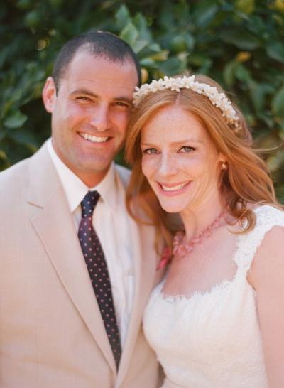 Alice & Jake's Orchard Wedding.  Alice is wearing Amy Kuschel's Paris wedding gown. 