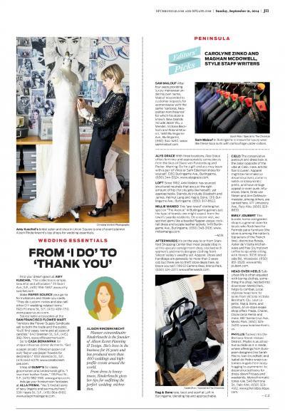 Featured in San Francisco Chronicle's Top 100 Shops, September 2014.