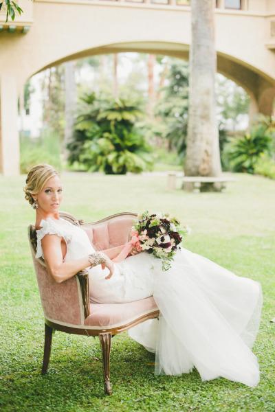 Amy Kuschel's Sabrina "Takes the Plunge" styled by WINK! Weddings. Photo courtesy of Onelove Photography. As seen on Style Me Pretty.