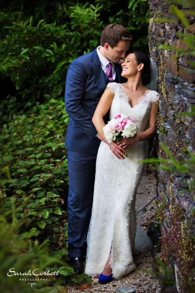 Sally and Eoin wed in Ireland. Sally wears Amy Kuschel's Rita gown. Photo courtesy of Sarah Corbett Photography.