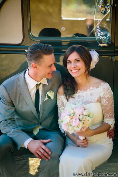 What a sweet couple! Bride wears Audrey, an Amy Kuschel wedding dress. Photography: Claire Dobson Photography.