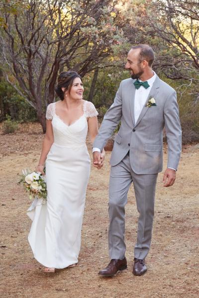 Congratulations, Megan & Kevin! Bride wears Laguna wedding dress by Amy Kuschel San Francisco, photo by Meagan Lucy Photographers