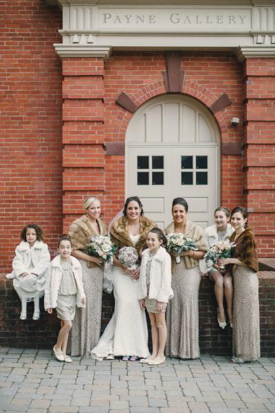 Bride married in Amy Kuschel's Rosemary wedding gown. Picture perfect in a collage of lace. Photography: Lauren Fair Photography.