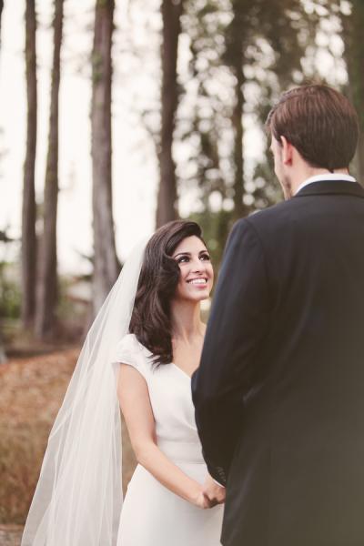 Goli loves Tom. Bride wears Amy Kuschel's Clover gown. Photo courtesy of Kate Harrison Photography.