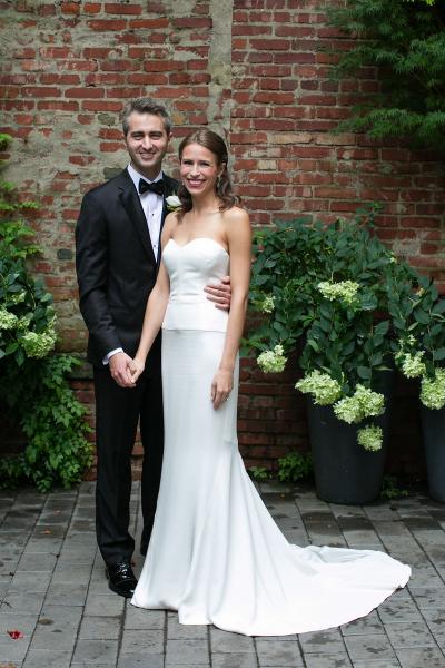 Gorgeous bride said I DO in Greta, silk crepe wedding dress by Amy Kuschel San Francisco