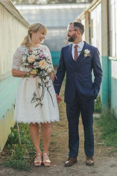 Congratulations, Jennie & Sam! Little white dress by Amy Kuschel San Francisco, Roseann Bath Photography