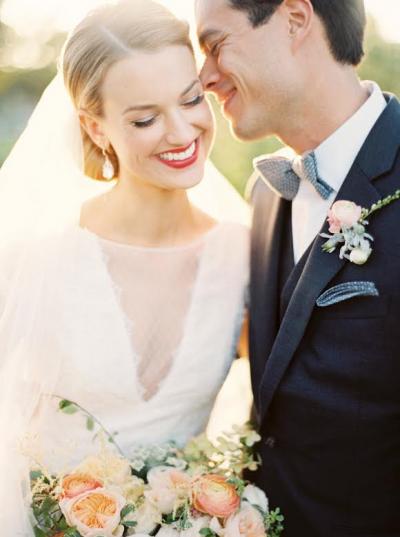 The gorgeous bride wears Starr, an Amy Kuschel wedding gown. Captured by Erich McVey Photography, http://www.erichmcvey.com/