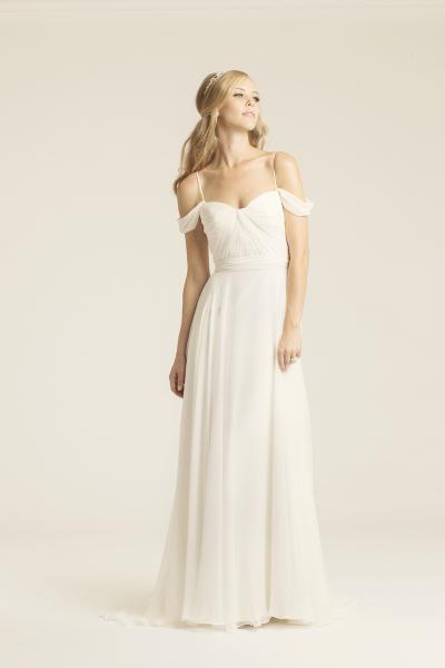 Marina silk chiffon wedding gown, made in San Francisco, California by Amy Kuschel