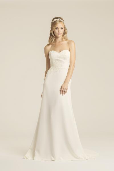 Sonoma lace and silk crepe wedding gown, made in San Francisco, California by Amy Kuschel