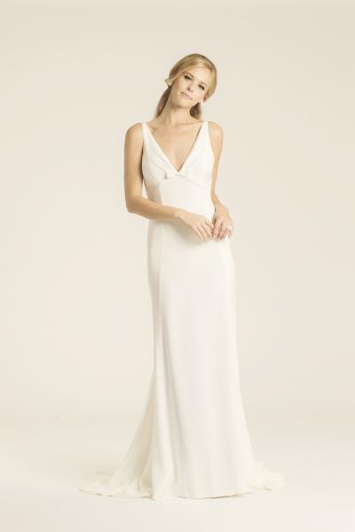 Melrose silk crepe wedding gown, made in San Francisco, California by Amy Kuschel