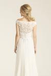 Turlington silk crepe wedding gown, Pfeiffer lace topper, Malibu sash, made in San Francisco, California by Amy Kuschel