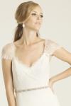 Laguna wedding gown and Paradise bridal sash, made in San Francisco, California by Amy Kuschel